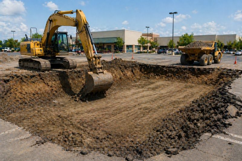 Parking Lot Excavation in Marietta, GA